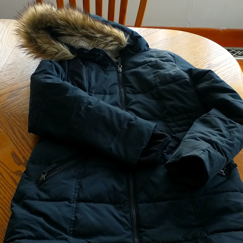 Girls Size L/14 Land's End Parka Black like new